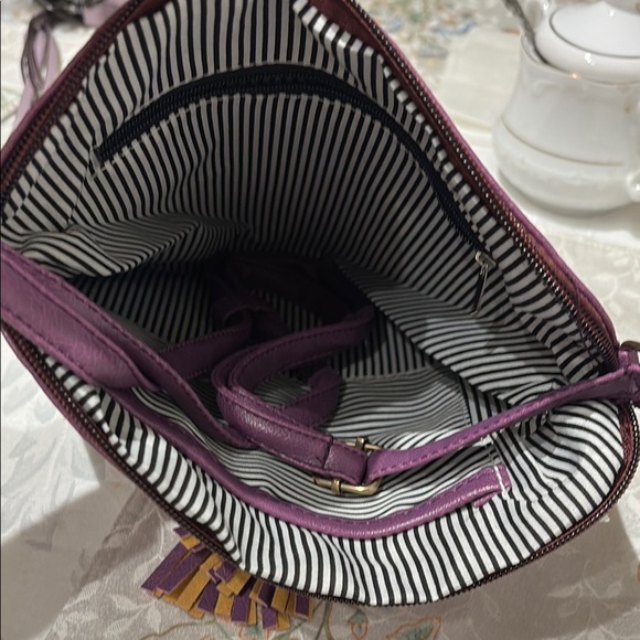 Purple and Gray Tassel Clutch - Picture 3 of 8